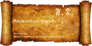 Maskovics Kanut névjegykártya